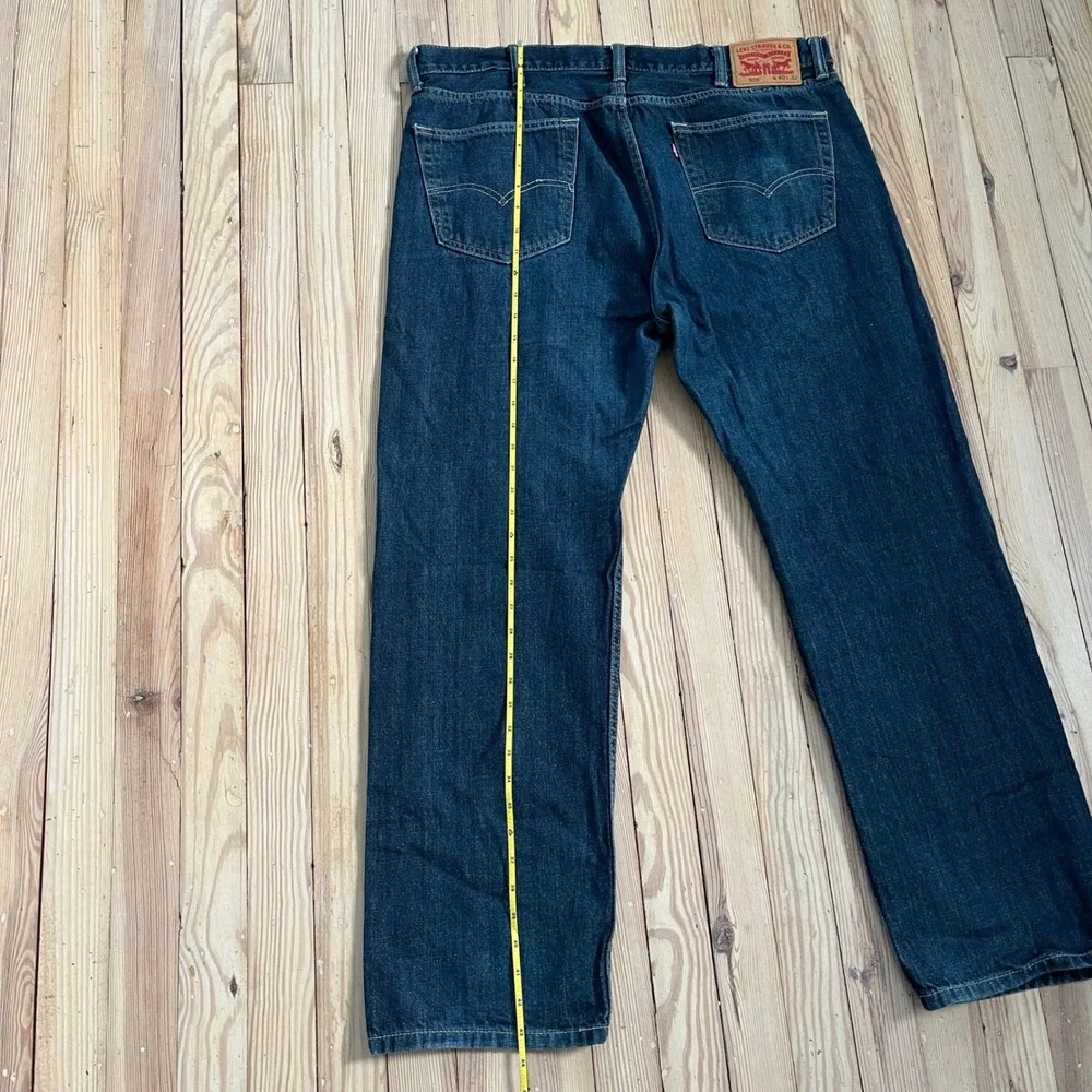 Levi Strauss Co 505 Mens Dark Wash Jeans W40 L32 Straight Fit Denim Pants casual